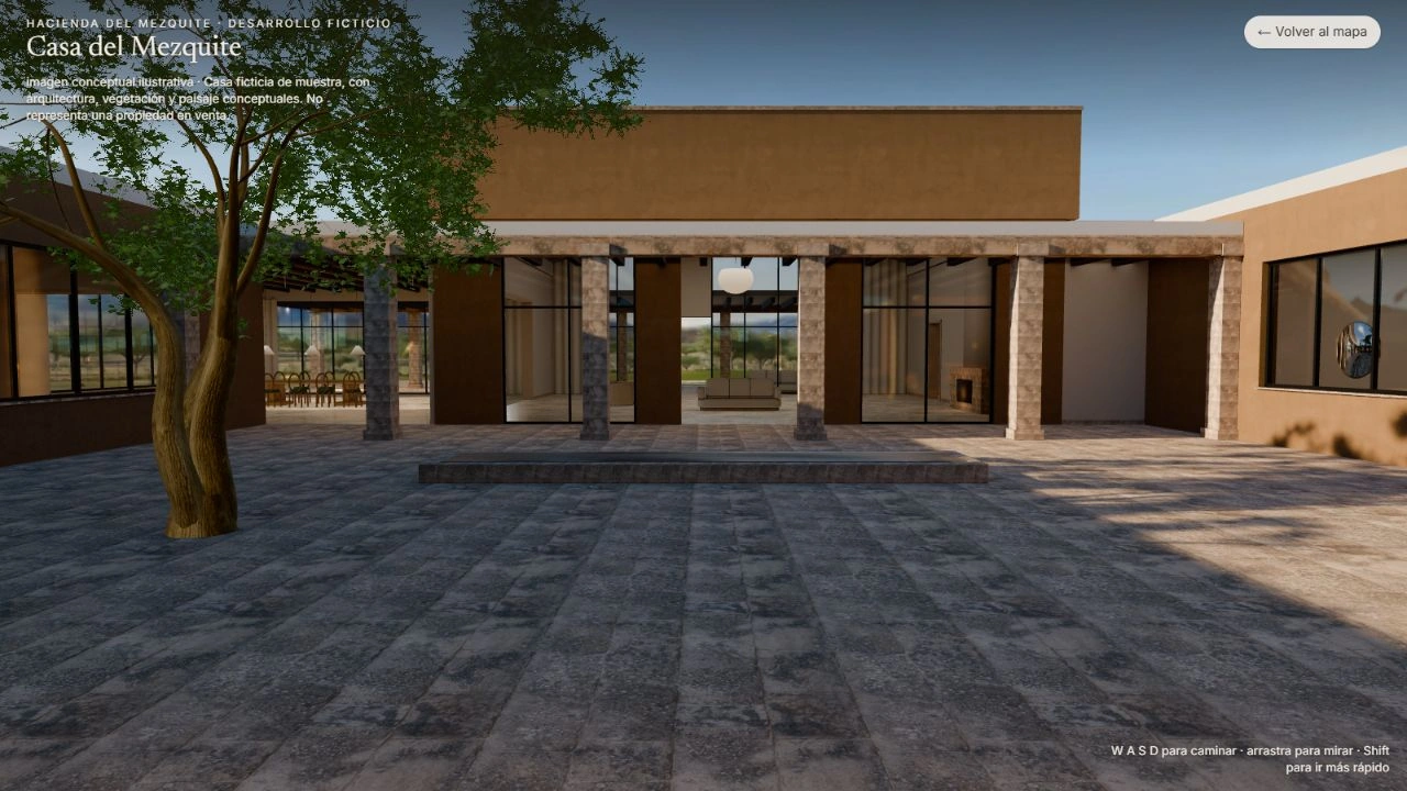 Patio de la Casa del Mezquite, casa demo