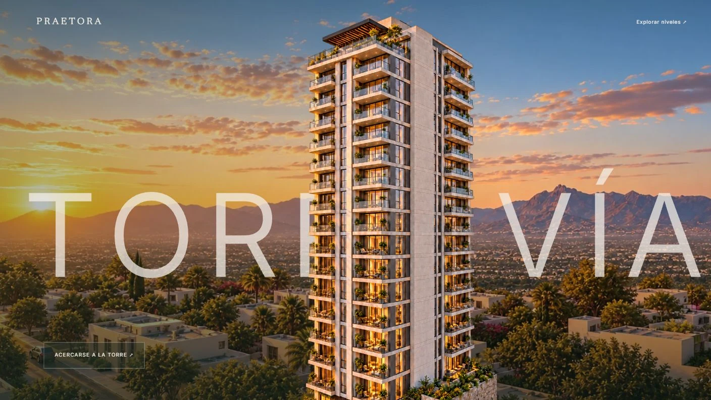 Portada del showroom de Torre Vía, showroom demo