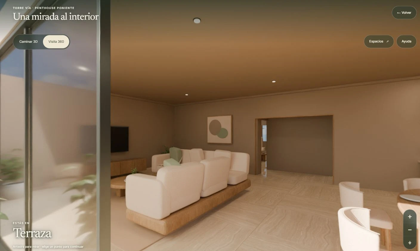 Visita 360° del penthouse de Torre Vía, demo